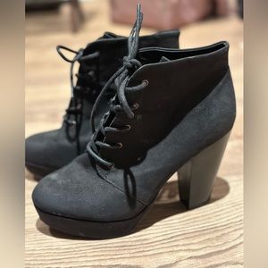 Black Suede Mossimo High Heel Booties